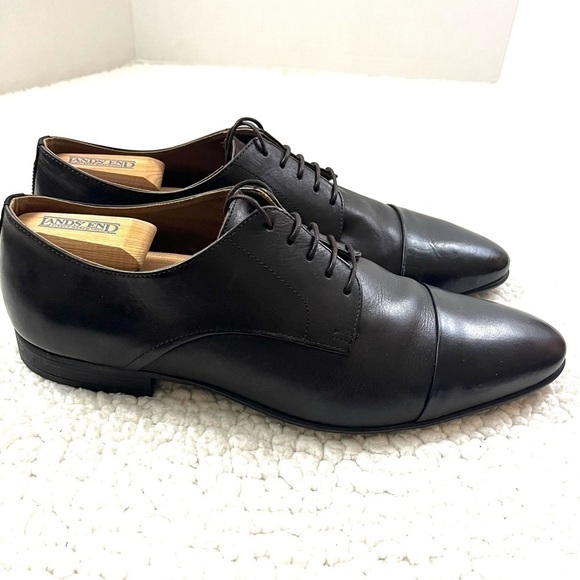 Aldo Ancede Leather Dark Brown & Black Lace Up Almond Toe Dress Shoes Size 12 - Picture 4 of 14